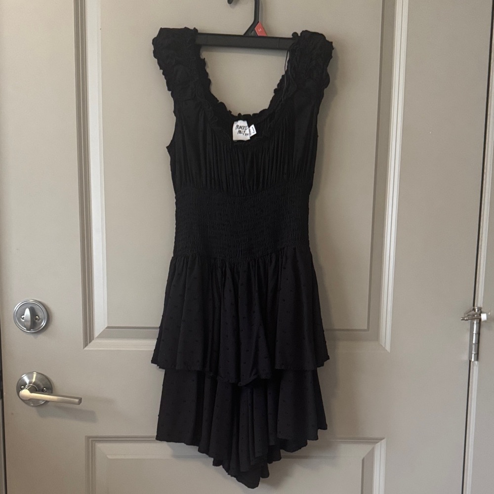 Princess Polly Love Galore Black Ruffled Romper
